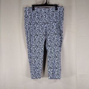 Premise Monochrome Black White Flowy Casual Boho Stretchy Abstract Capri Pants